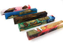 Hybrid Pen Blanks. Variety of 10 pieces. Box Elder Burl, Black Walnut Bark and Other woods.