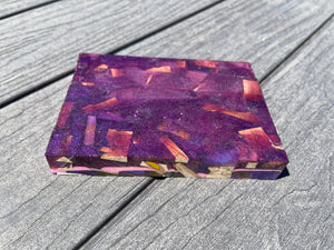 Hybrid Pen Blanks. 5 pieces. Box Elder Burl and Colored pencils - Pink/Purple Approximately 5.25 x 3/4 x 3/4