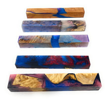 Hybrid Pen Blanks. Variety of 10 pieces. Box Elder Burl, Black Walnut Bark and Other woods.