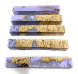 Hybrid Box Elder Burl Pen Blanks (Stablized) 5 Pack